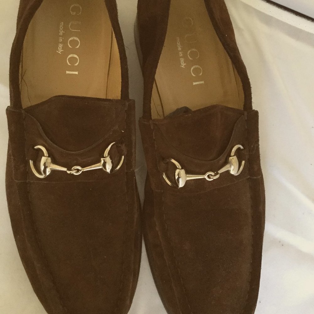 MEN'S GUCCI BROWN SUEDE  LOAFERS